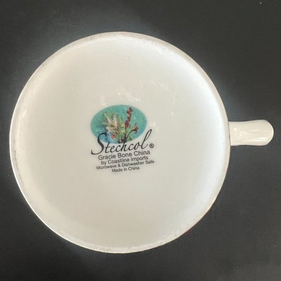 STECHCOL Gracie Bone China Cup / Mug ~ Impressionist Floral Gladiolus Still Life - Picture 7 of 8